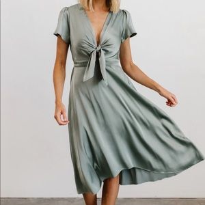 NWT! Baltic Born Satin Poppy Dress in Eucalyptus